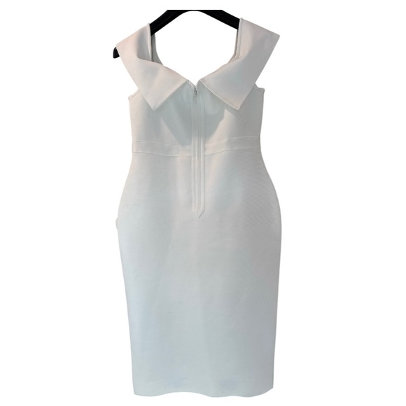 Elegant White Bandage Off Shoulder Bodycon Dress Size XL - Picture 2 of 11